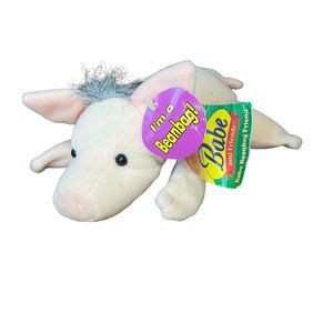 Babe‎ and Friends and The Gallant Pig Plush Toy 7" Bean Bag Pink Plushie Vintage
